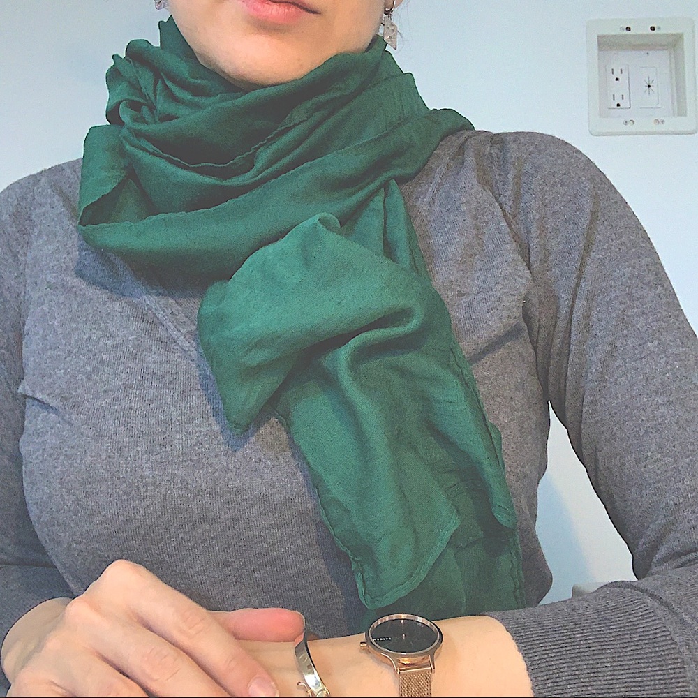 Green cotton scarf